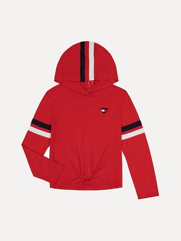 Lány Tommy Hilfiger Big Heart Hoodies Piros | HU 1774LIS